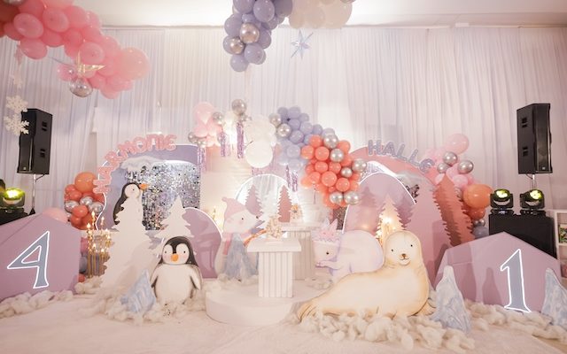 Harmonie and Halle’s Pink Arctic Wonderland