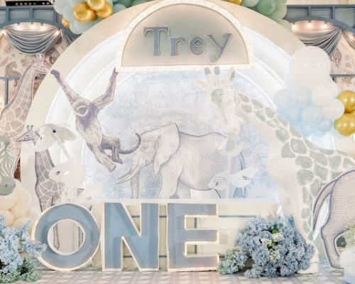 Trey’s Toile de Jouy Safari Dream – 1st Birthday